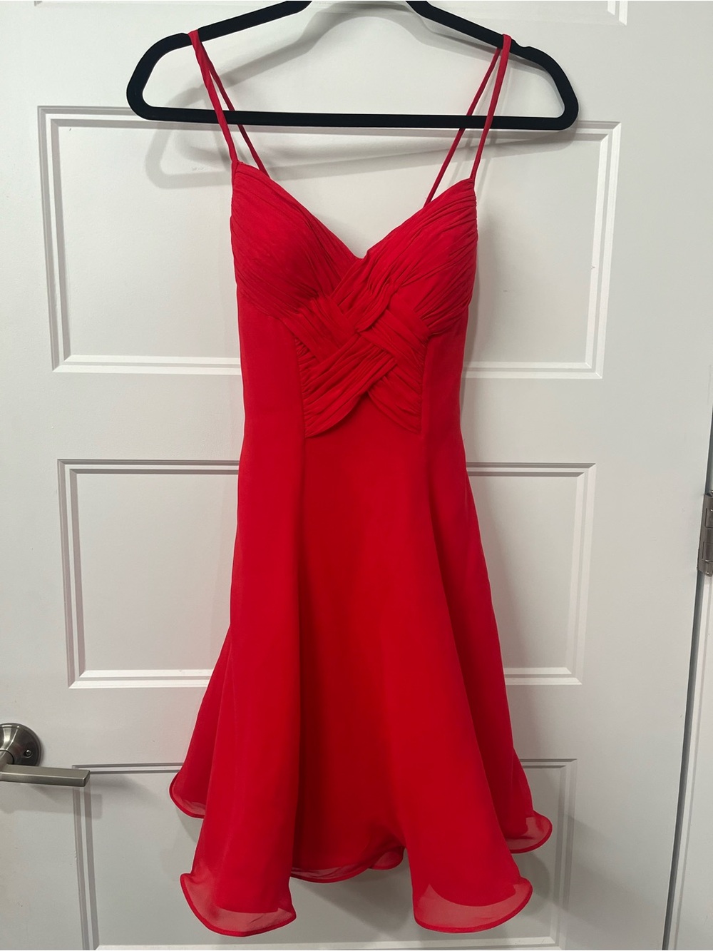 Niteline Red Spaghetti-Strap Fit-and-Flare Mini Dress